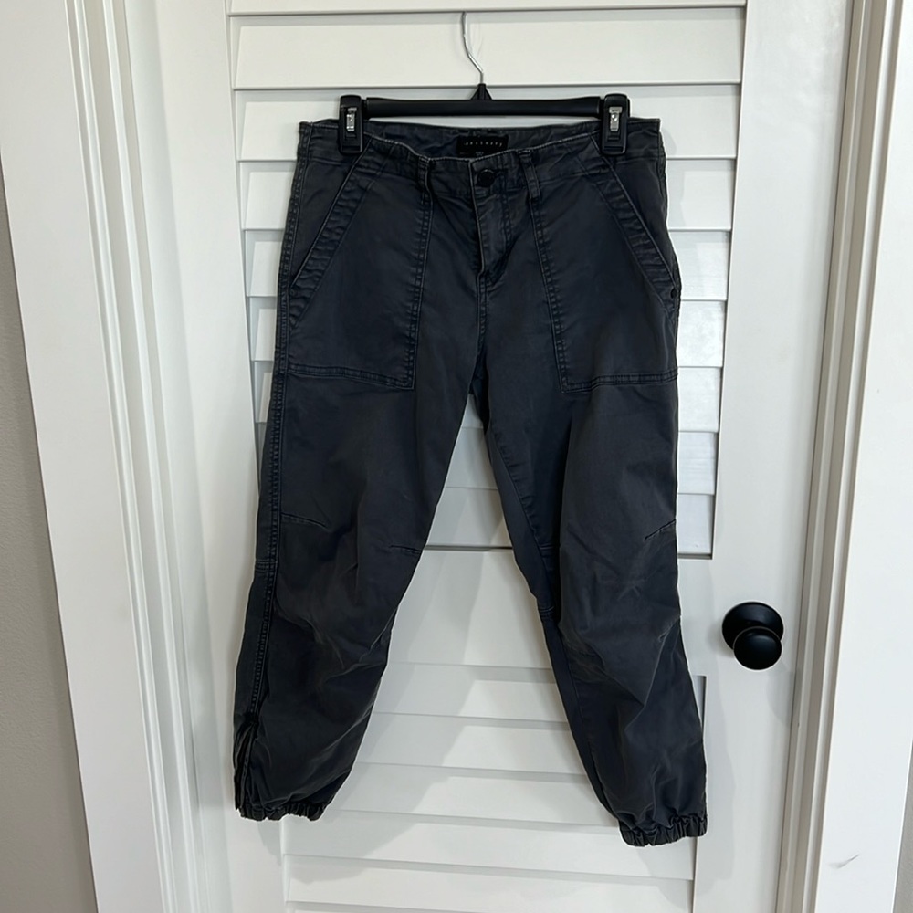 Sanctuary cropped twill joggers with zipper ankle